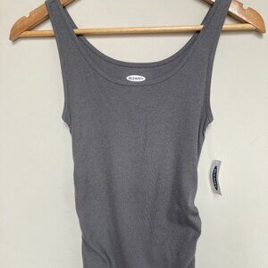 NWT Old Navy Maternity Ribbed Tank Top XS First Layer Stretch Charcoal Gray